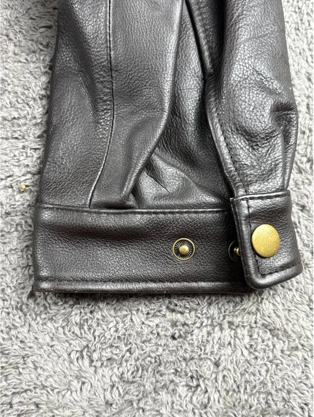 Croft & Barrow Leather Jacket Mens L Brown Full Zip YKK Lined Coat
